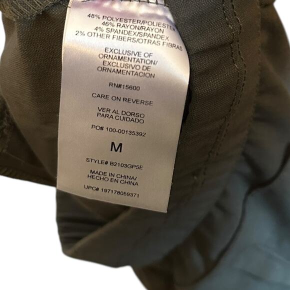 Democracy Wide Leg Pants Pull On High Rise Utility Pocket Palazzo Green Size M - Picture 9 of 10